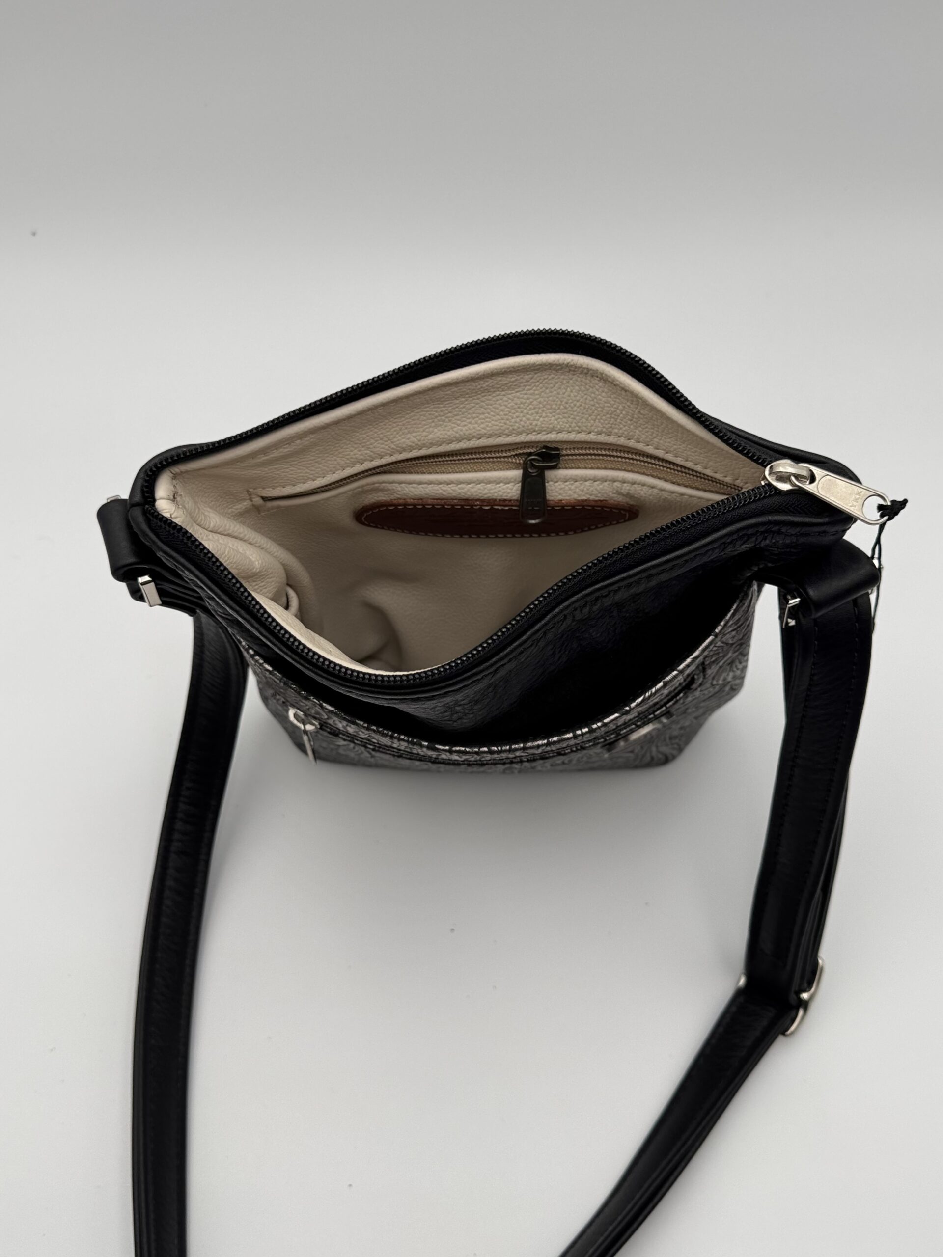 Metallic Floral Leather Crossbody Bag - Image 2