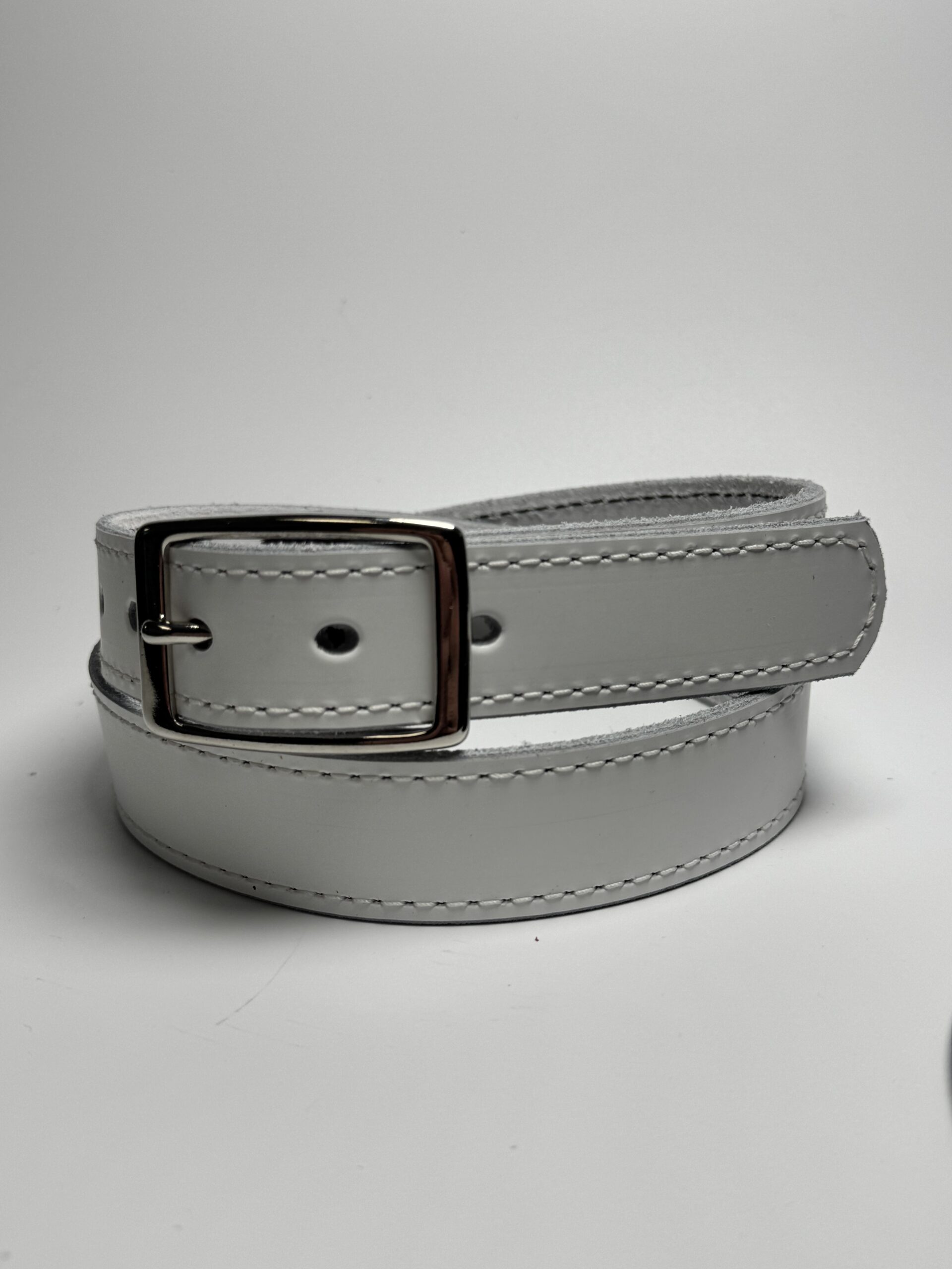 White Leather Sports Belt