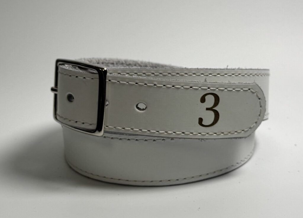 White Leather Sports Belt