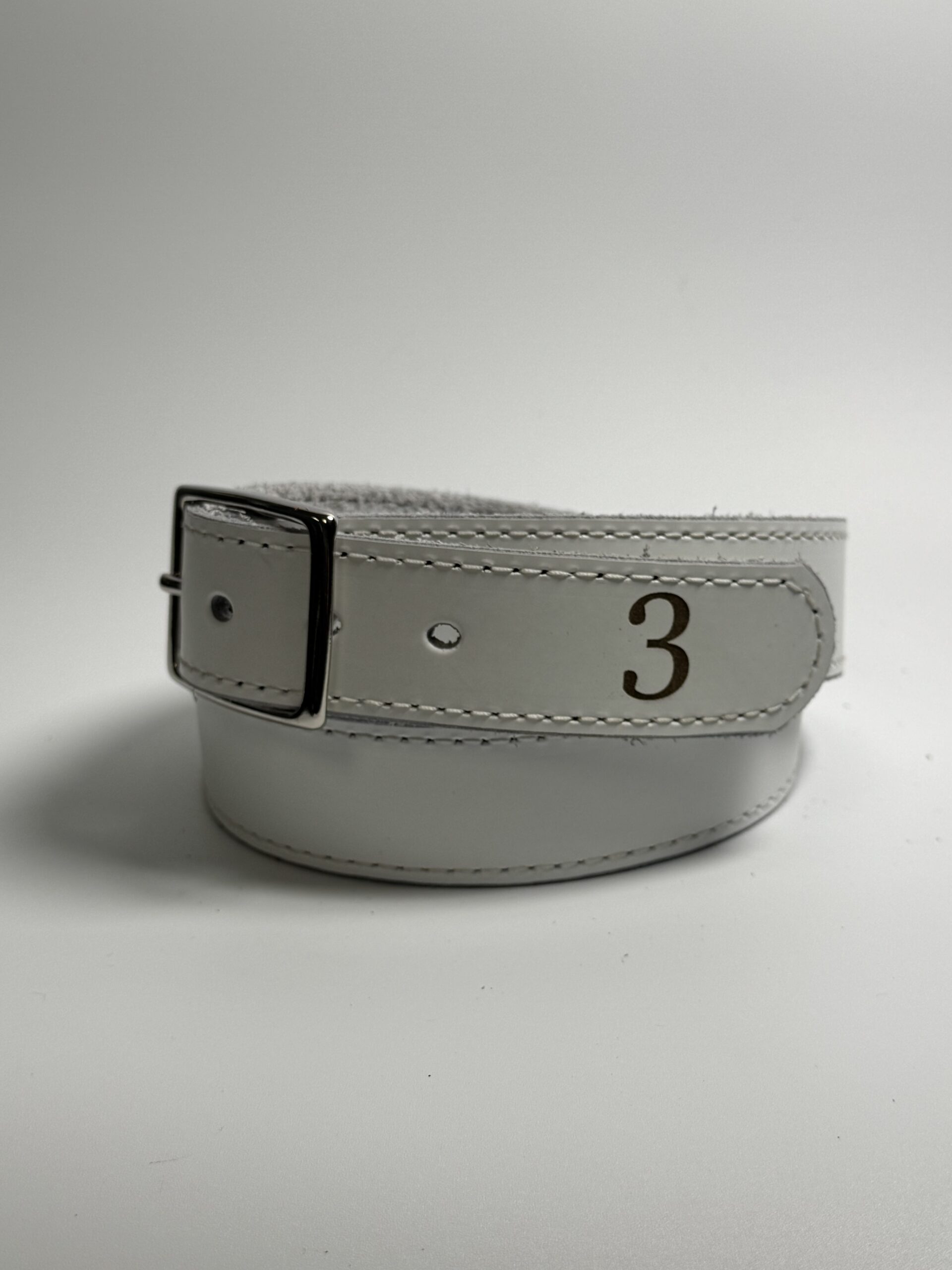 White Leather Sports Belt