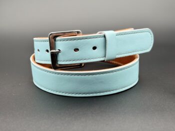 Baby Blue Leather Sports Belt