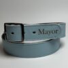 Baby Blue Leather Sports Belt