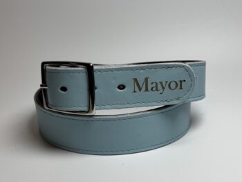 Baby Blue Leather Sports Belt