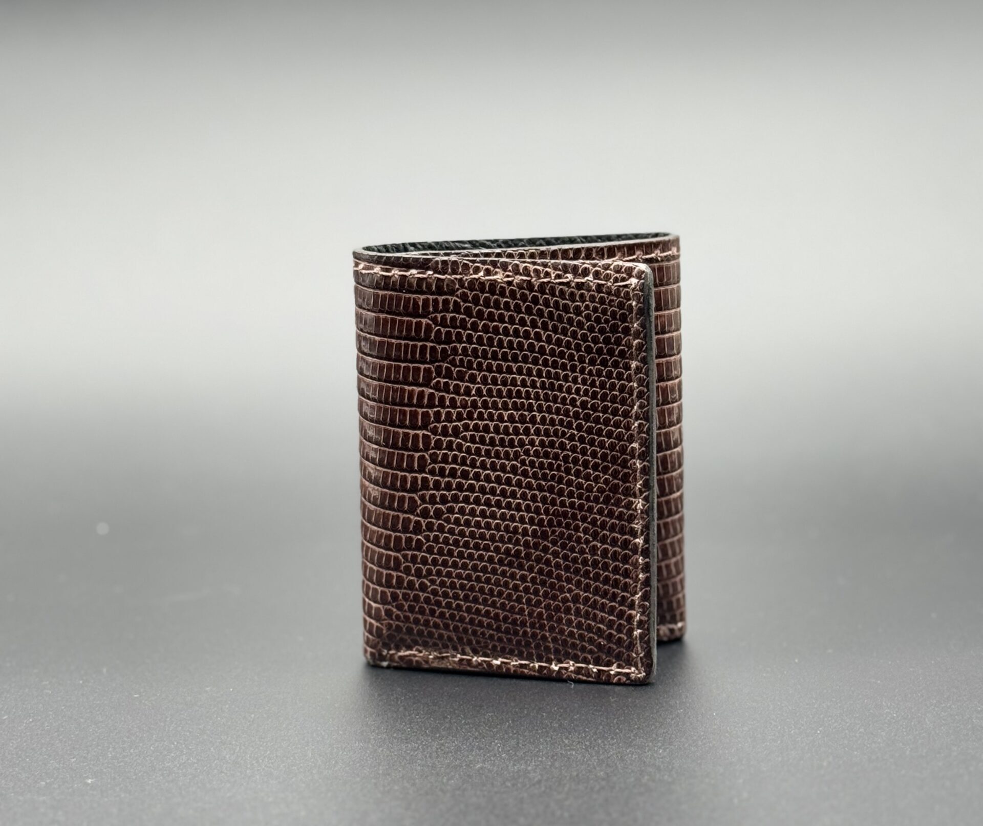 Lizard Brown Leather Trifold