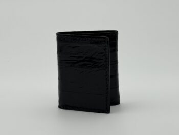 Eel Black Leather Trifold