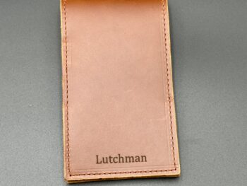 Light Brown Leather Golf Score Card Holder