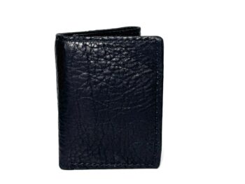 Bison Black Leather Trifold