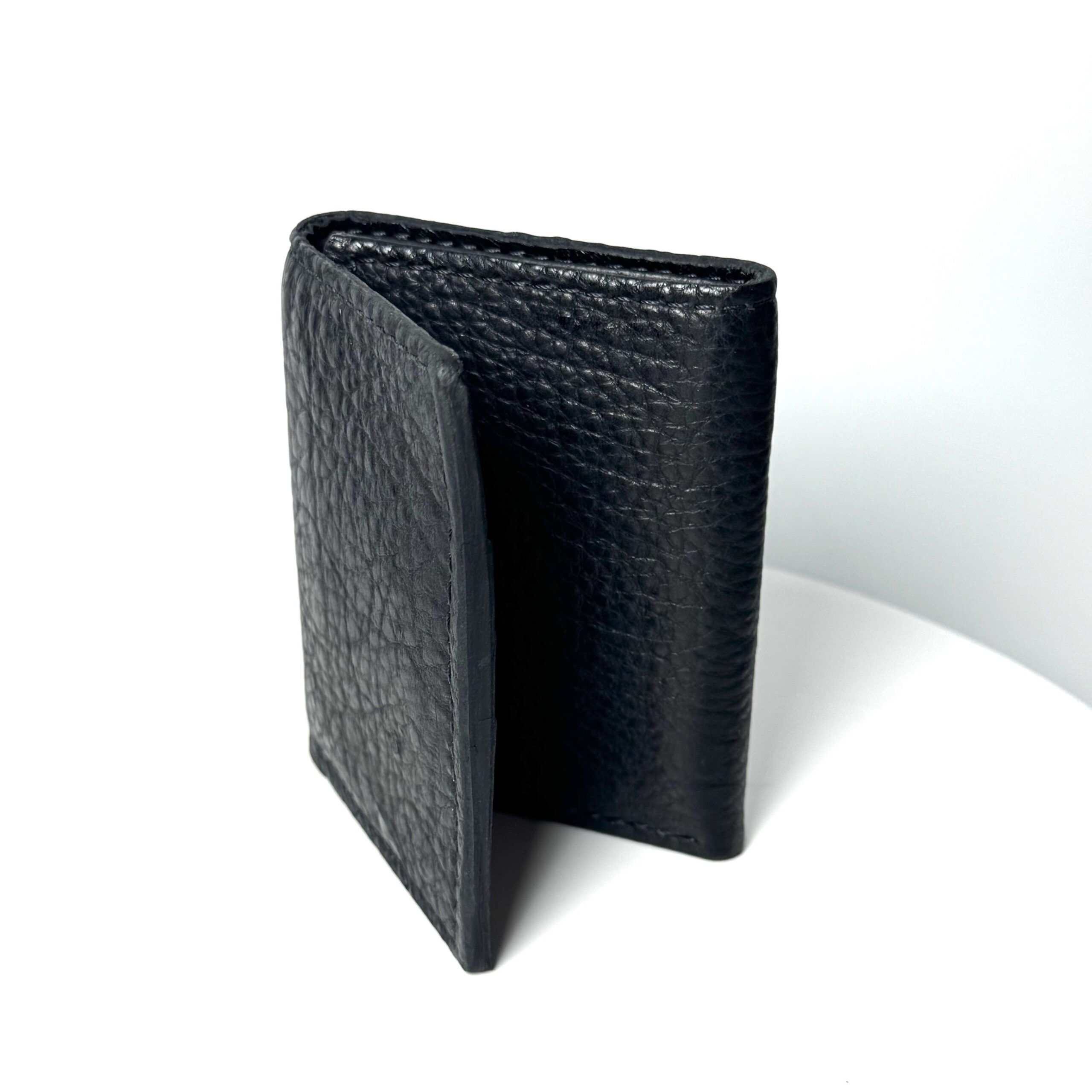 Bison Black Leather Trifold