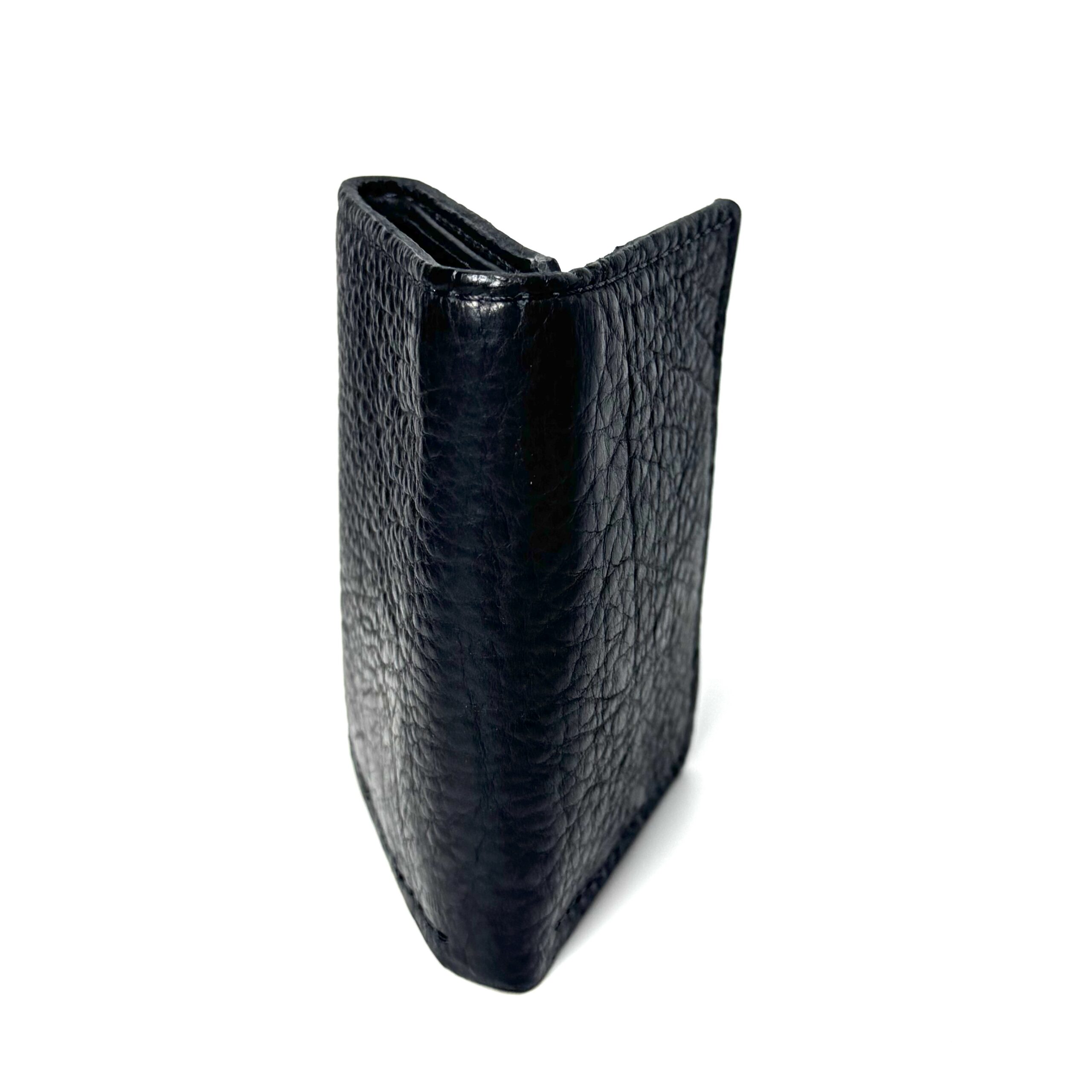 Bison Black Leather Trifold