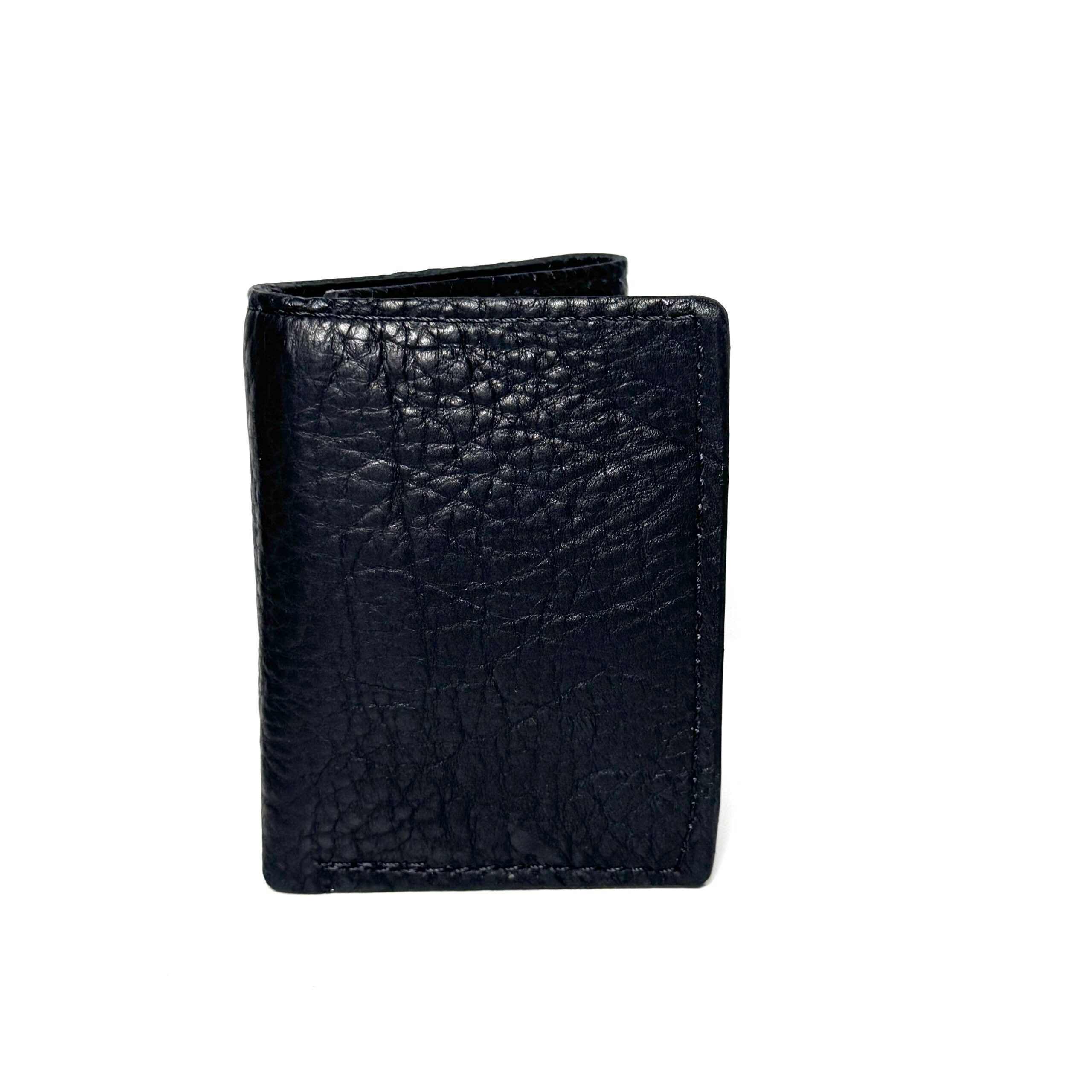 Bison Black Leather Trifold