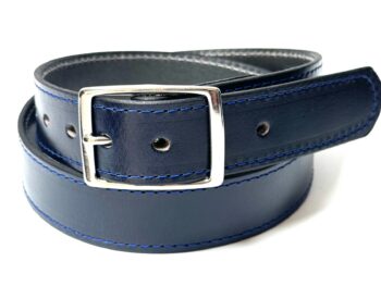 Navy Leather Sports Belt