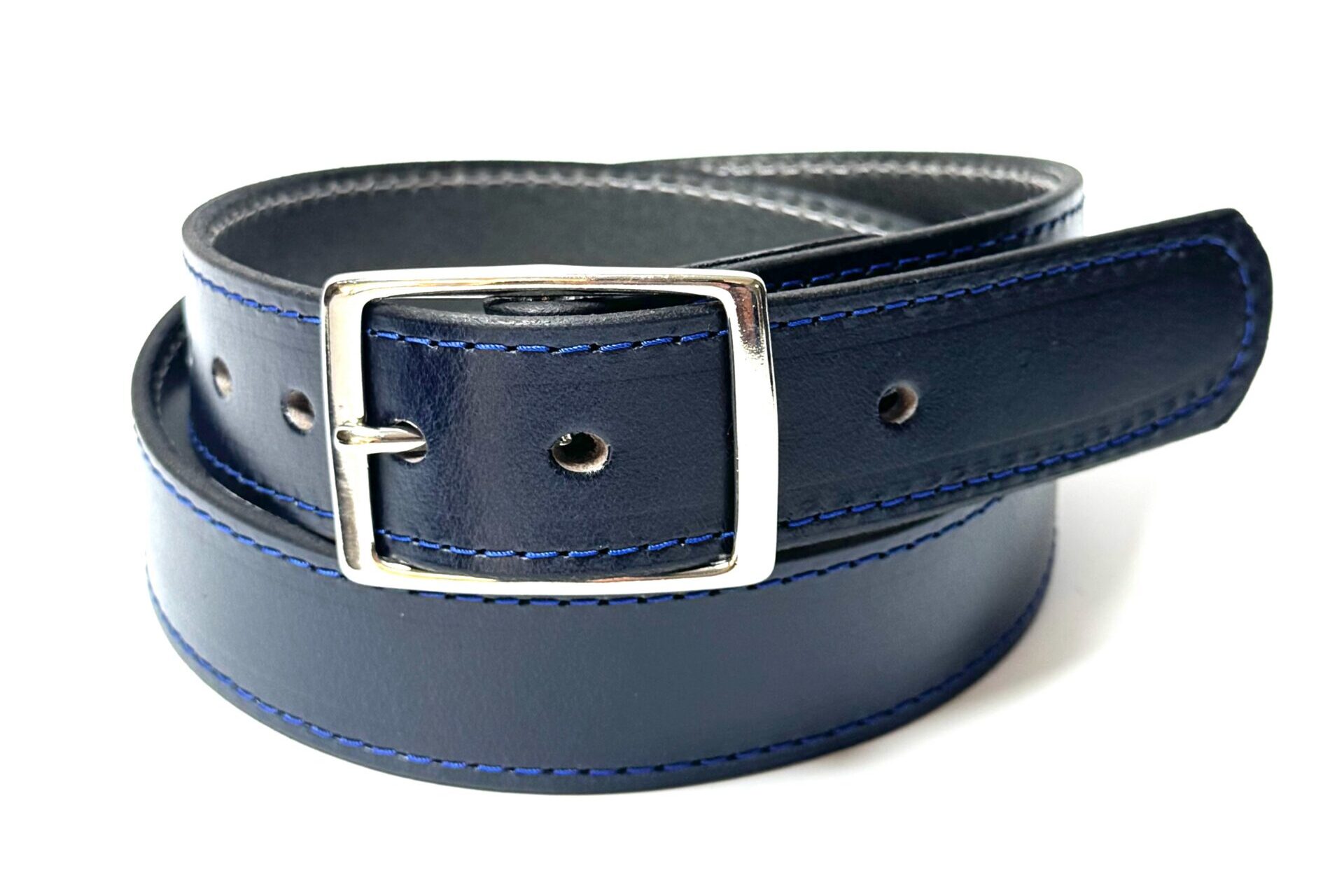 Navy Leather Sports Belt