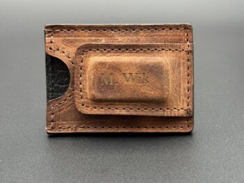 Water Buffalo Light Brown Clip Wallet