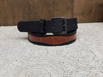 Standard Black Belt with Cognac Gator