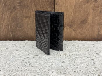 Basket Weave Black Trifold