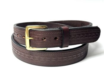 Brown Diamond Leather Belt