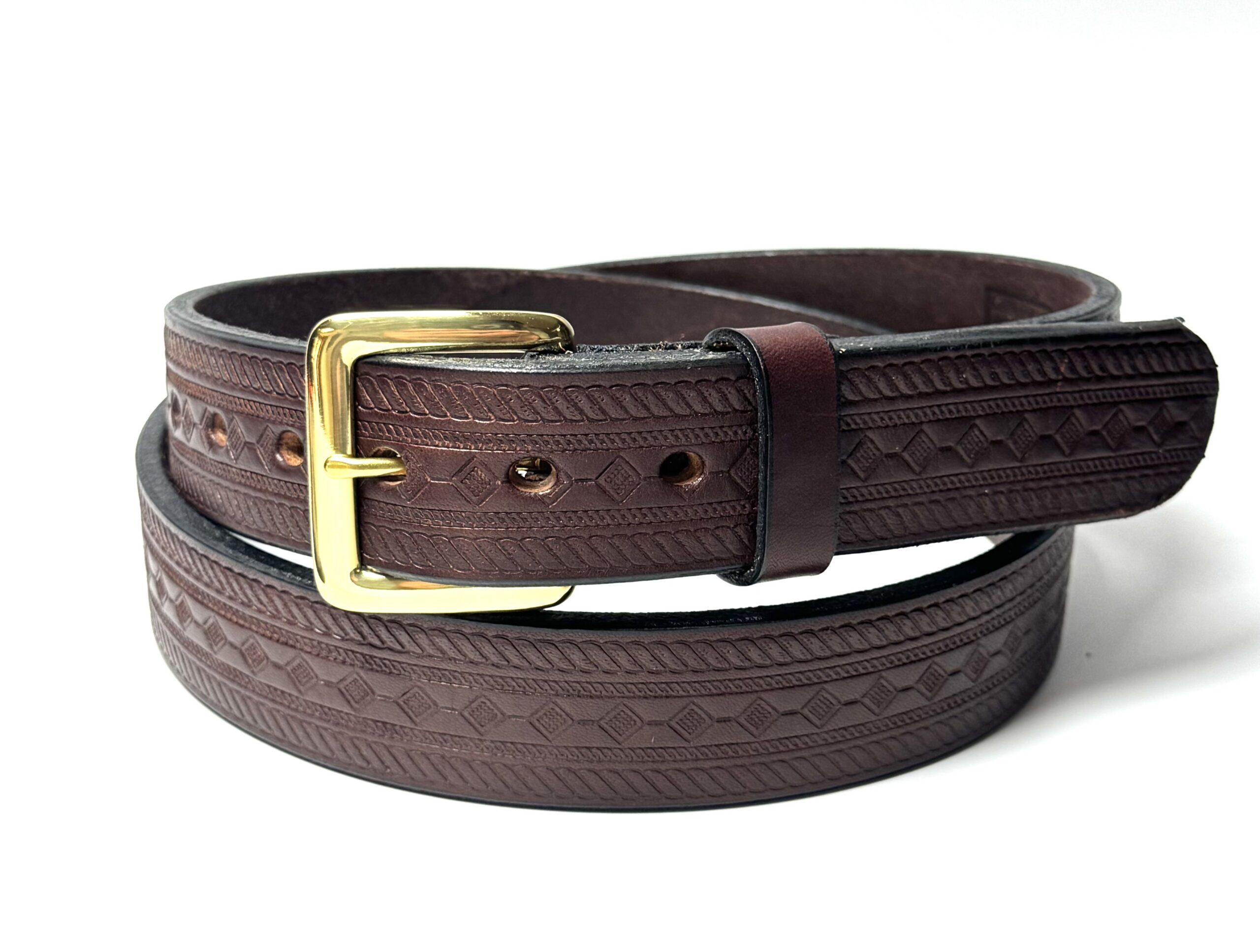 Brown Diamond Leather Belt