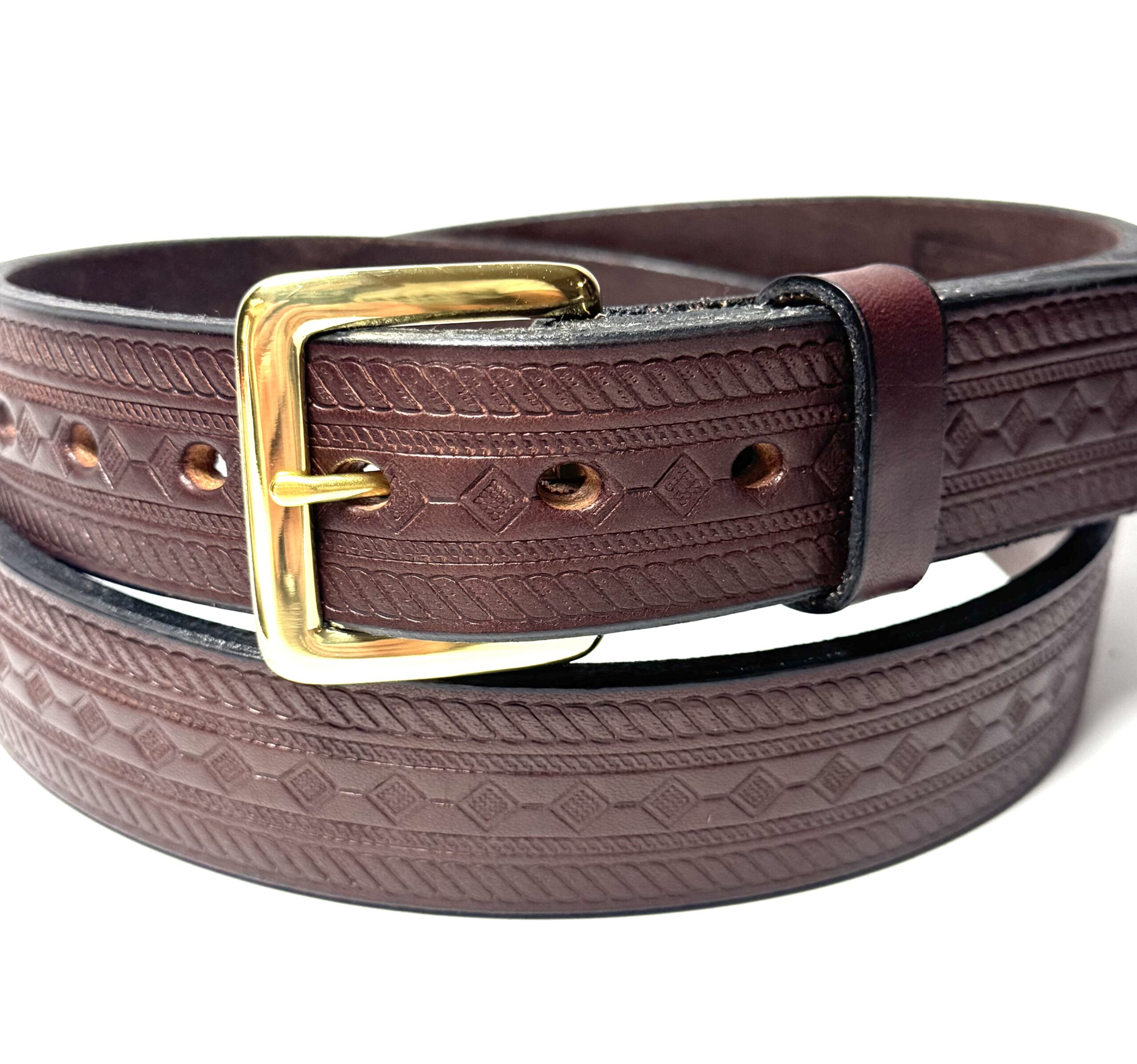 Brown Diamond Leather Belt