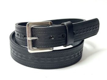 Black Diamond Leather Belt handcrafted from premium full grain leather with stainless steel buckle