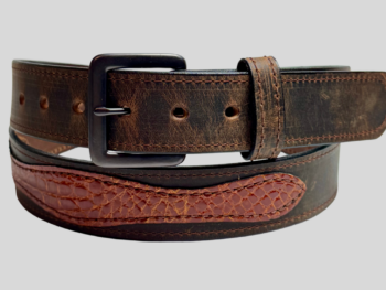 Crazy Horse with Cognac Gator Leather Belt