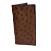 Ostrich Brown Leather Rodeo Wallet