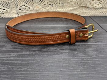 Light Brown Basket Weave Belt