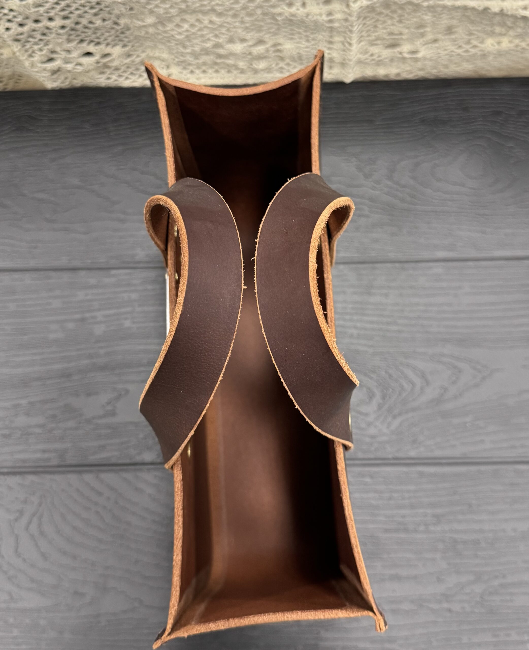 Small Brown Leather Tote - Image 2