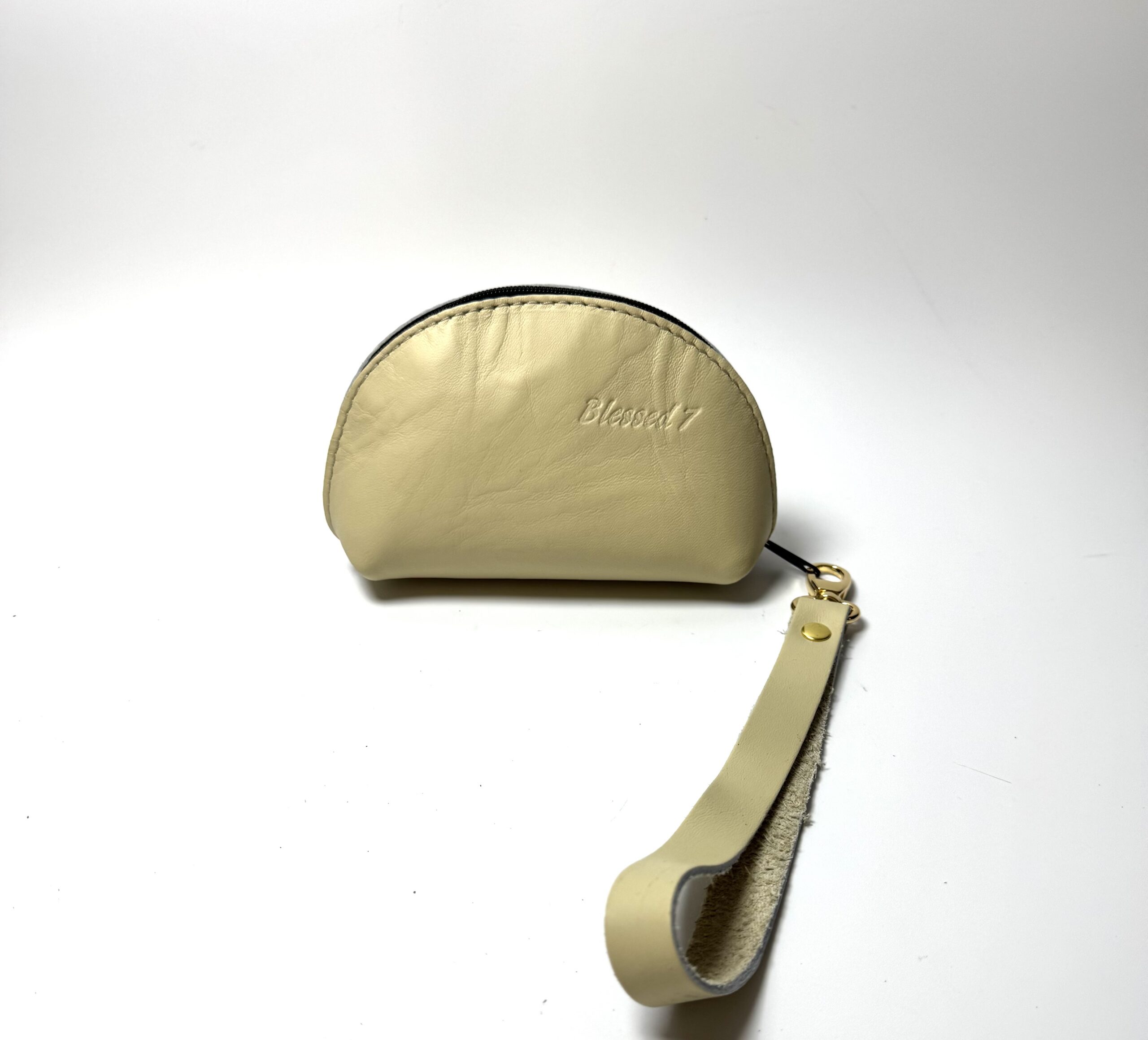 Cream Taco Design Leather Purse