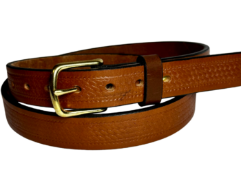 Light Brown Basket Weave Leather Belt