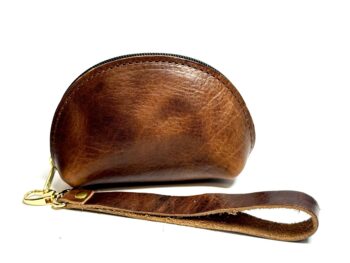 Light Brown Taco Design Leather Purse
