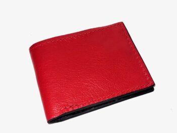 Red Leather Bifold Wallet