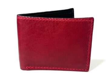 Red Leather Bifold Wallet