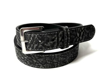 Elephant Grey Leather Belt