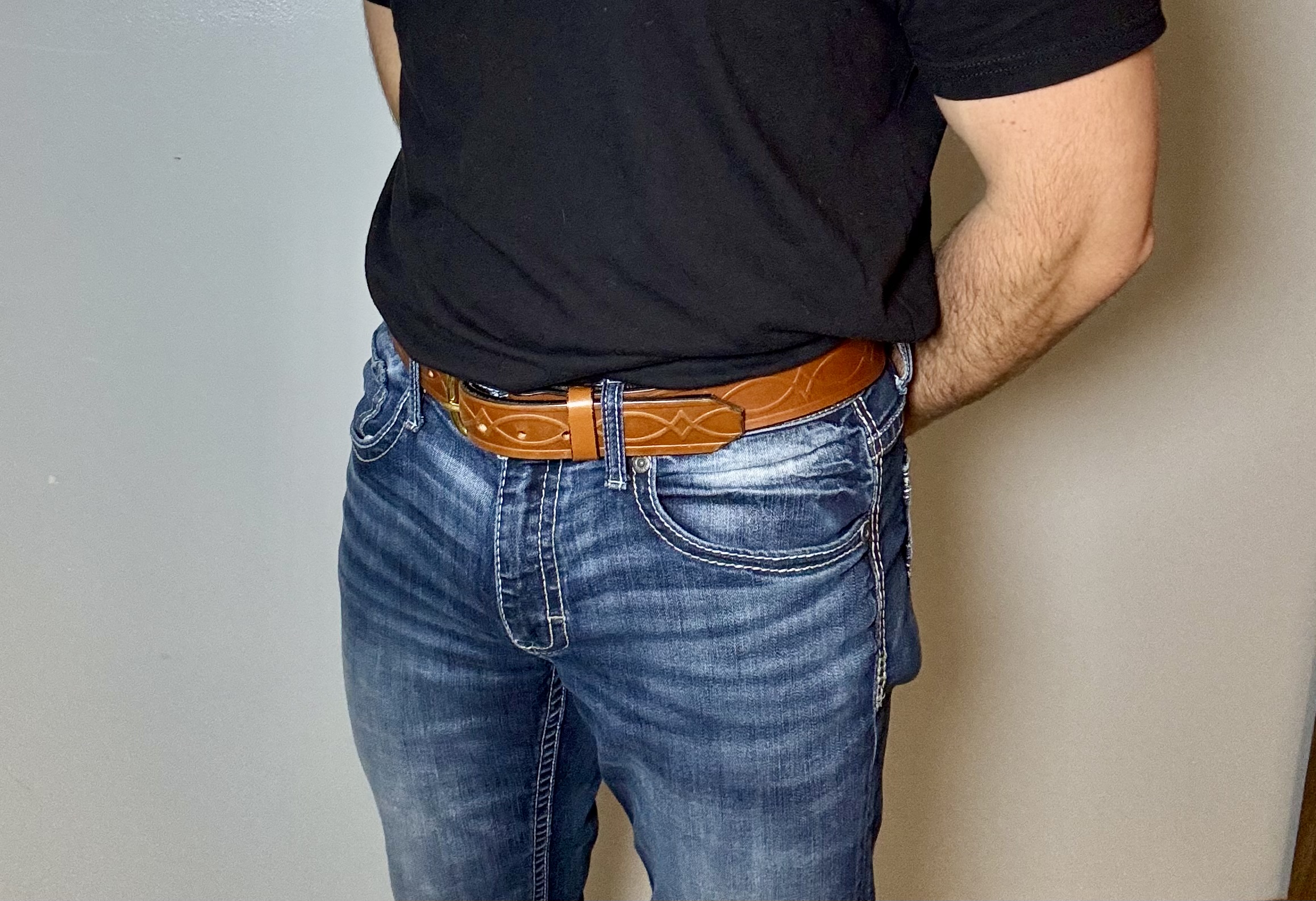 Light Brown Kent Premium Heavy Leather Belt - Image 2