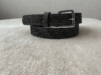 Elephant Grey Leather Belt