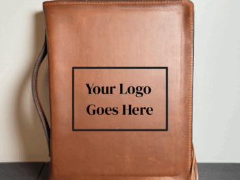 Brown Leather Portfolio | Zippered