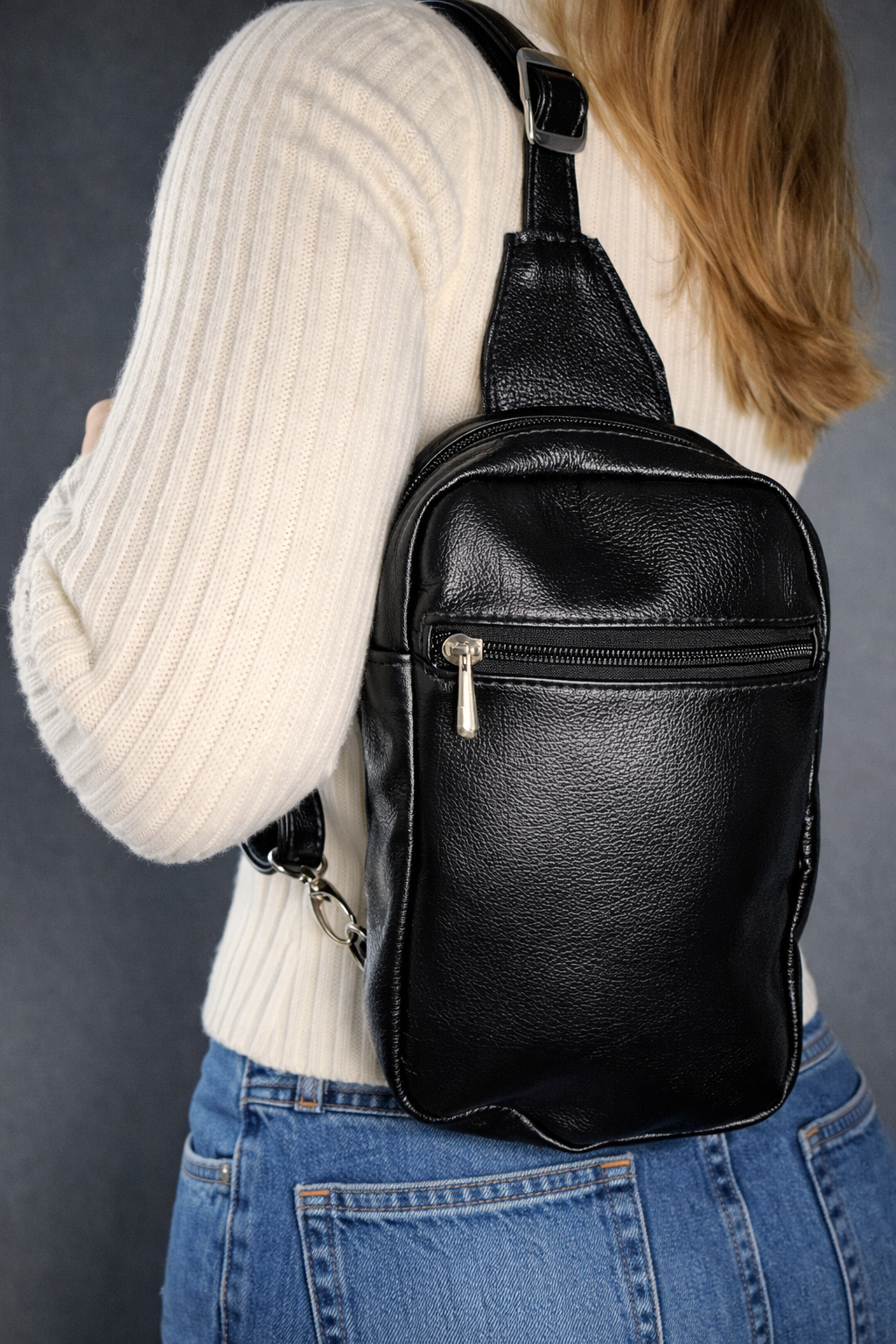 Black Leather Crossbody
