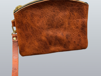 Light Bown Round Top Leather Purse