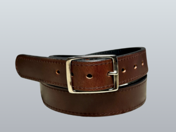 Reversible Brown & Black Leather Dress Belt