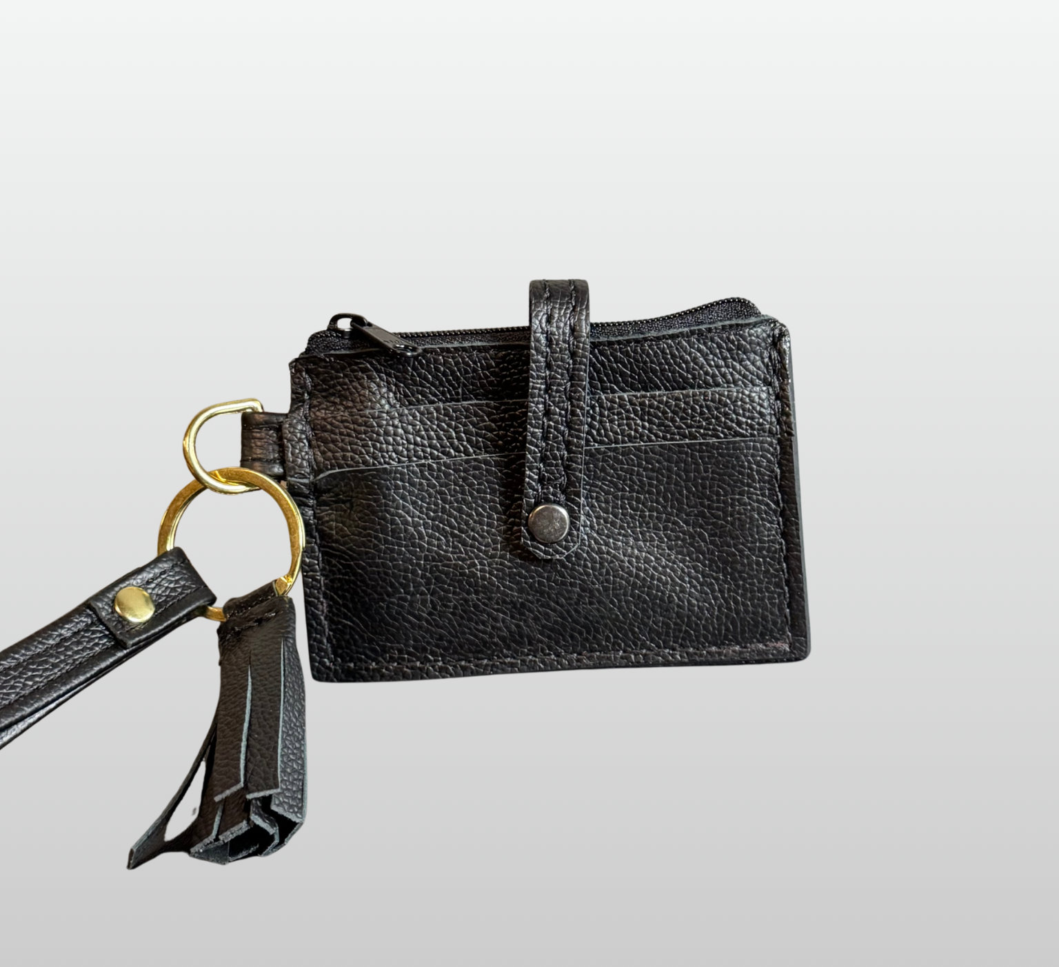 Black Leather Wristlet Wallet