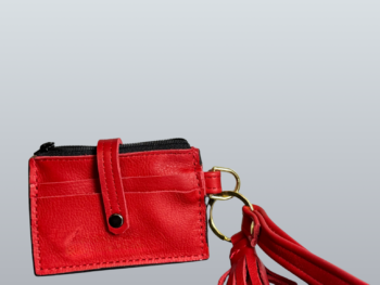Red Leather Wristlet Wallet