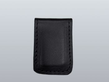 Black Leather Magnetic Cash Clip