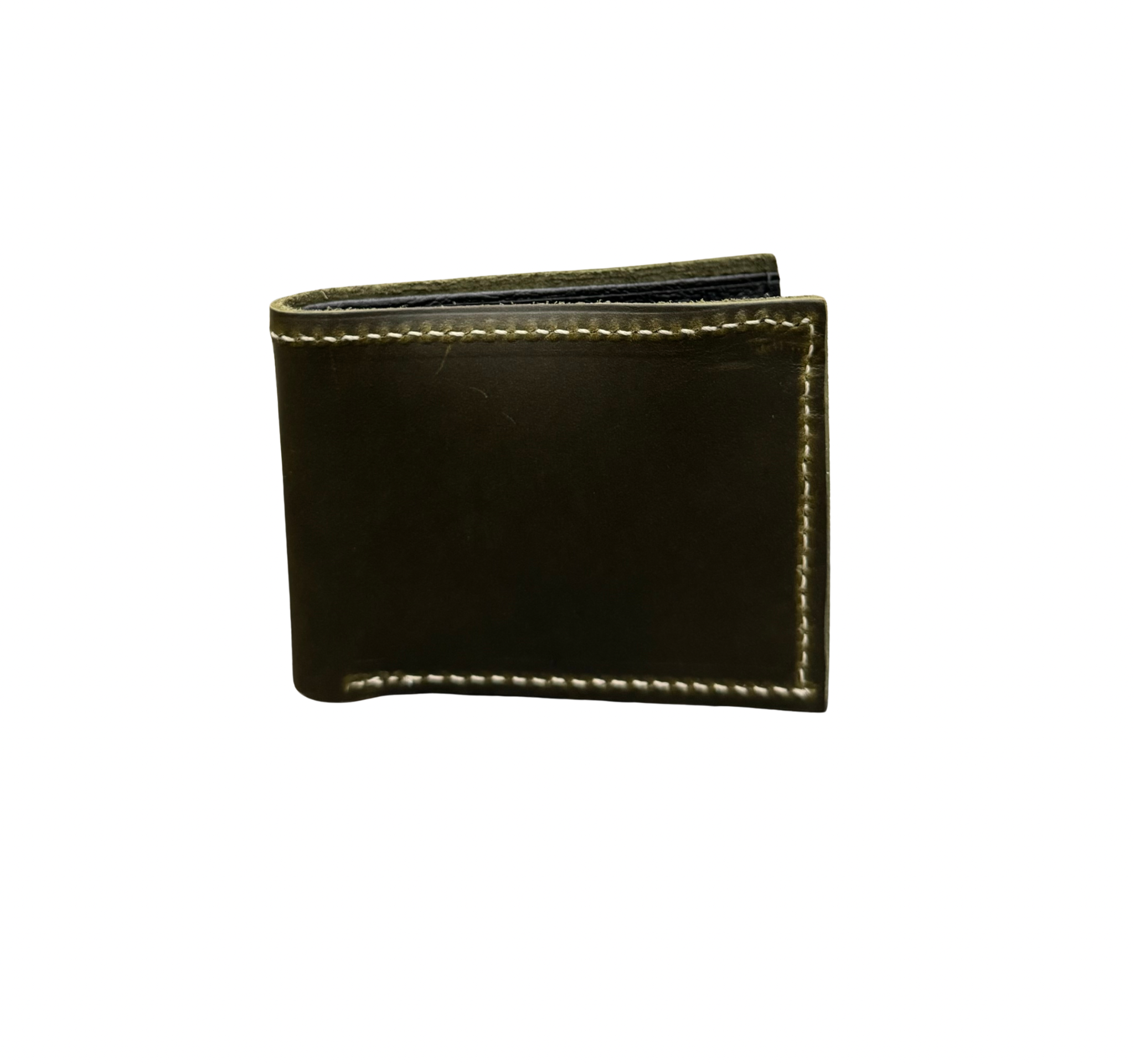 Green Leather Bifold Wallet