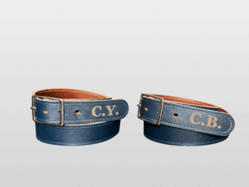 Navy Leather Sports Belt