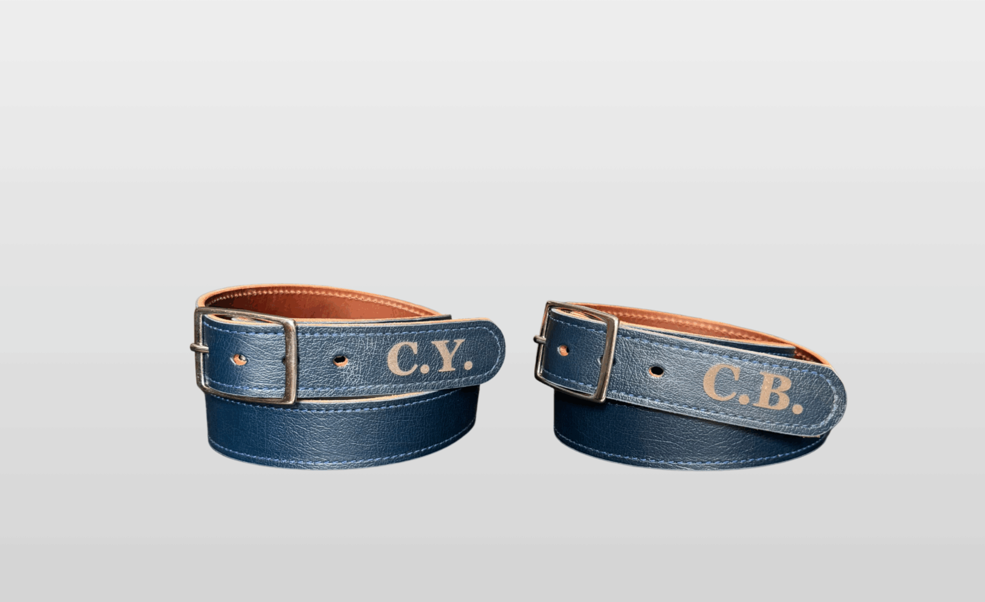 Navy Leather Sports Belt