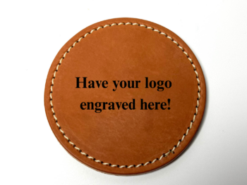 Custom Leather Coaster with Stitching