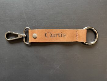 Light Brown Leather Keychain