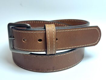 Light Brown Leather Dress Belt
