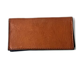 Bison Brown Leather Checkbook Cover