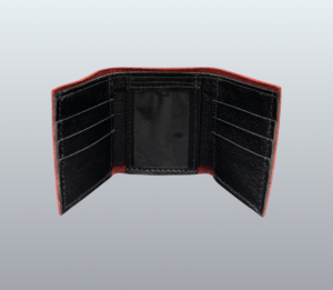 Red Leather Trifold with ID Window